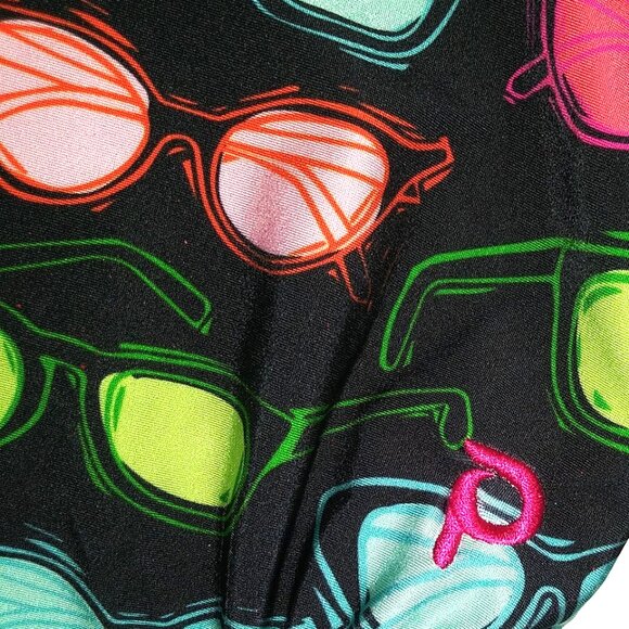 Plum Practicewear Gymnastics Leotard Retro 1980’s Style Sunglasses Print XS - Picture 4 of 5